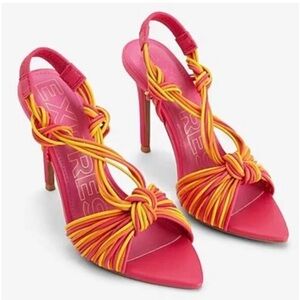 NWT Express Women's Vibrant Pink and Yellow Heels | Size 9